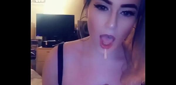  Amelia Skye gives oily bra titfuck filmed on Snapchat - Big tit whore
